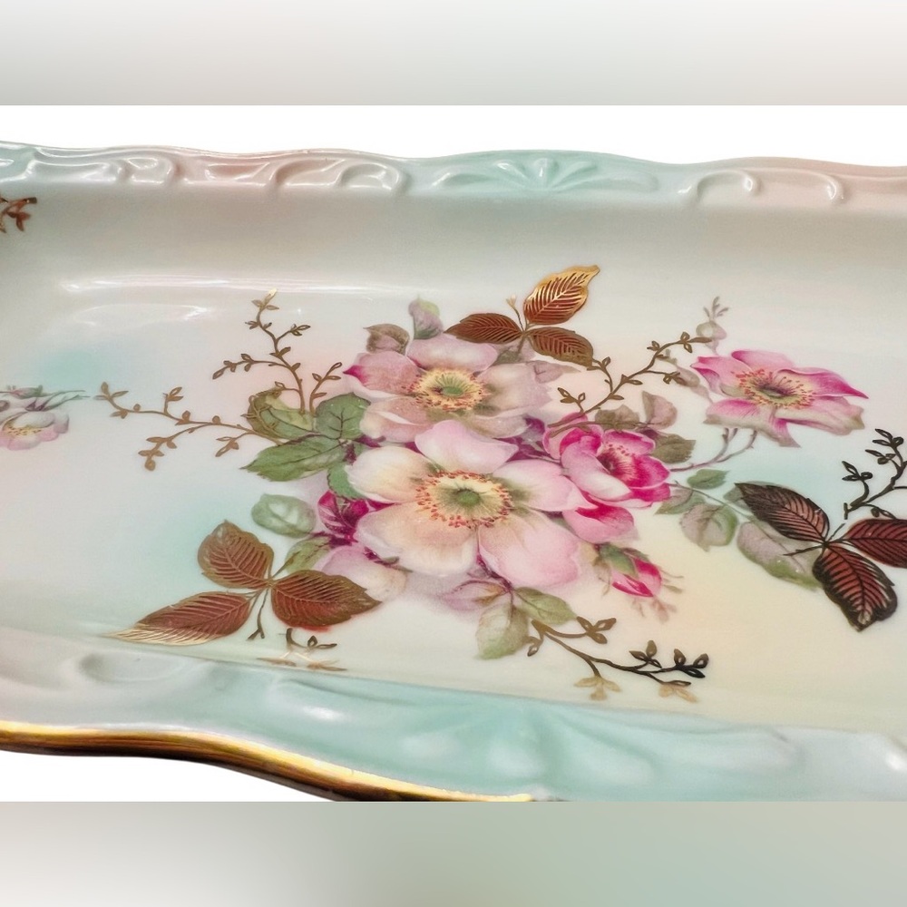 Bavaria Schumann Arzberg “Wild Rose” Rectangular Celery Dish - Picture 2 of 6